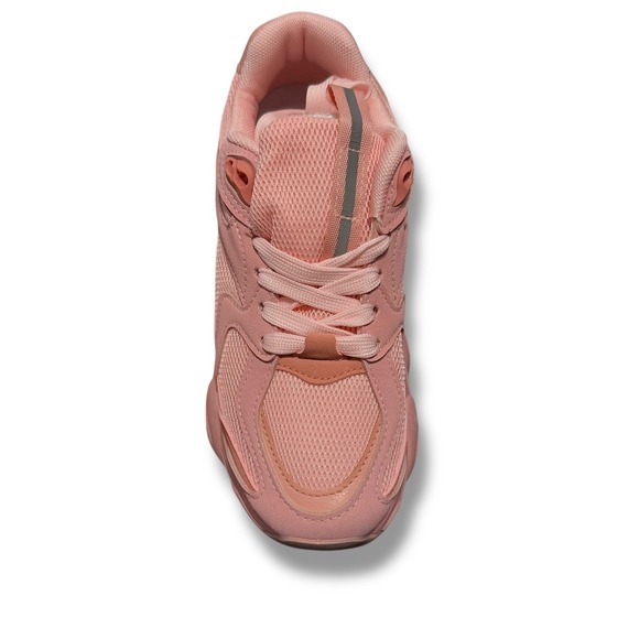 NIB Womens Chunky Sneakers Pink Mesh Lace Up Platform Fashion Athletic Sz  6 - Picture 10 of 16